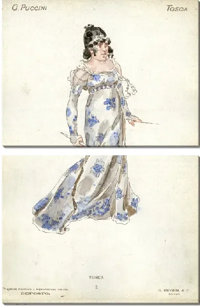 Картина Эскизы костюмов для Tosca Джакомо Пуччини (репродукции)