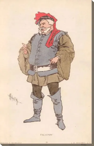 Картина Фальстаф Дж. Верди. Репродукции эскизов костюмов А. Хоэнштейна