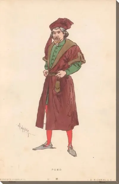 Картина Фальстаф Дж. Верди. Репродукции эскизов костюмов А. Хоэнштейна