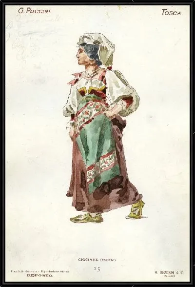 Картина Эскизы костюмов для Tosca Джакомо Пуччини (репродукции)