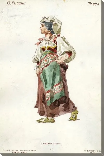 Картина Эскизы костюмов для Tosca Джакомо Пуччини (репродукции)