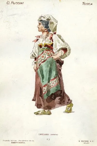 Картина Эскизы костюмов для Tosca Джакомо Пуччини (репродукции)