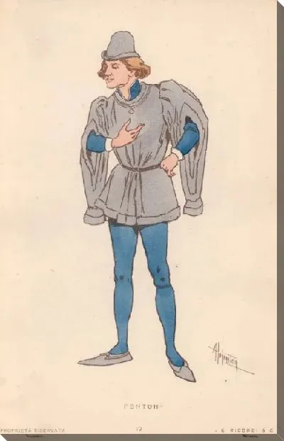 Картина Фальстаф Дж. Верди. Репродукции эскизов костюмов А. Хоэнштейна