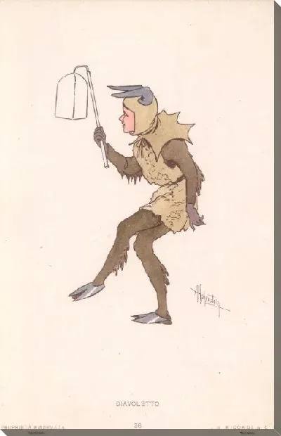 Картина Фальстаф Дж. Верди. Репродукции эскизов костюмов А. Хоэнштейна