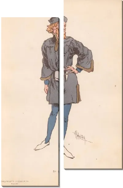 Картина Фальстаф Дж. Верди. Репродукции эскизов костюмов А. Хоэнштейна