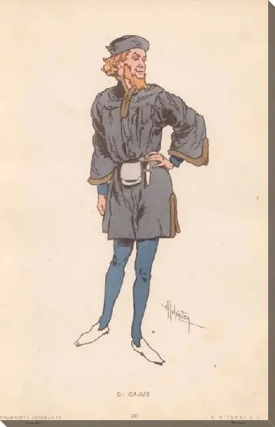 Картина Фальстаф Дж. Верди. Репродукции эскизов костюмов А. Хоэнштейна