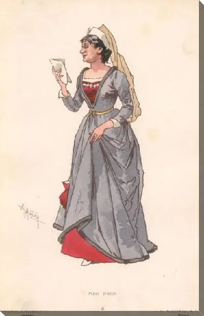 Картина Фальстаф Дж. Верди. Репродукции эскизов костюмов А. Хоэнштейна