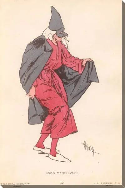 Картина Фальстаф Дж. Верди. Репродукции эскизов костюмов А. Хоэнштейна