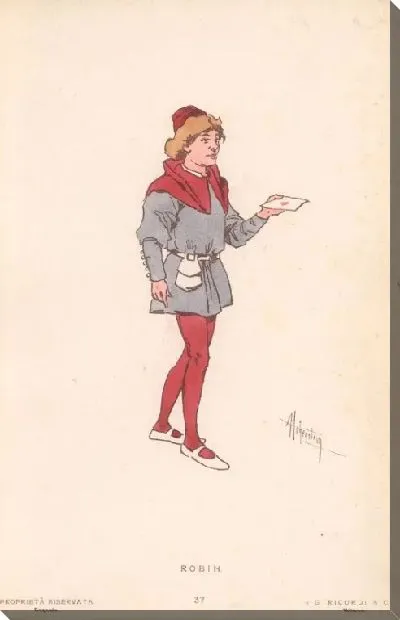 Картина Фальстаф Дж. Верди. Репродукции эскизов костюмов А. Хоэнштейна