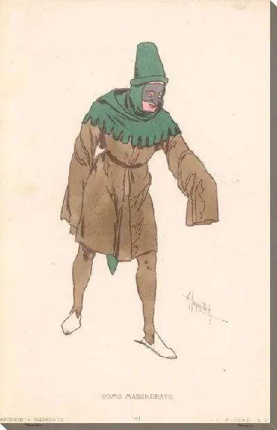 Картина Фальстаф Дж. Верди. Репродукции эскизов костюмов А. Хоэнштейна