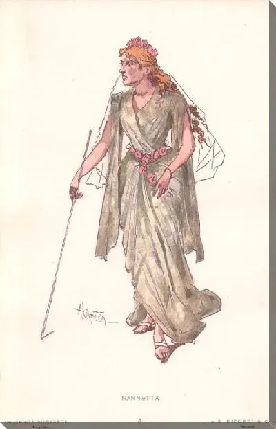 Картина Фальстаф Дж. Верди. Репродукции эскизов костюмов А. Хоэнштейна