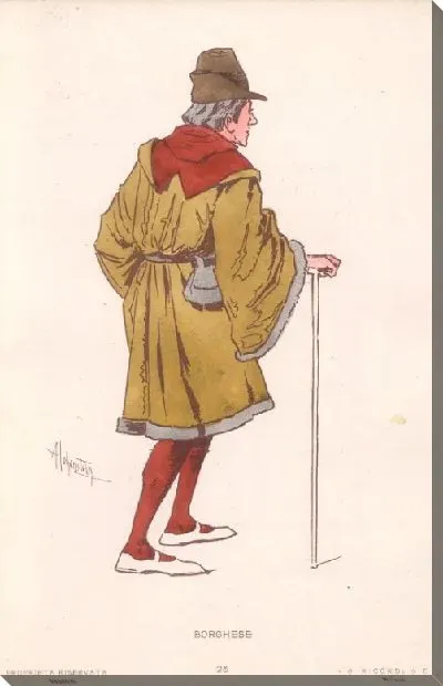 Картина Фальстаф Дж. Верди. Репродукции эскизов костюмов А. Хоэнштейна