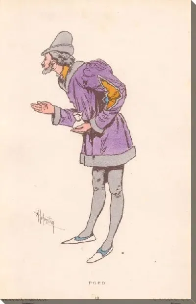 Картина Фальстаф Дж. Верди. Репродукции эскизов костюмов А. Хоэнштейна