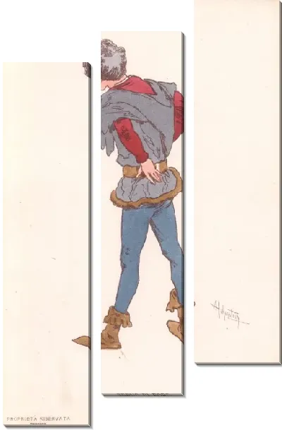 Картина Фальстаф Дж. Верди. Репродукции эскизов костюмов А. Хоэнштейна