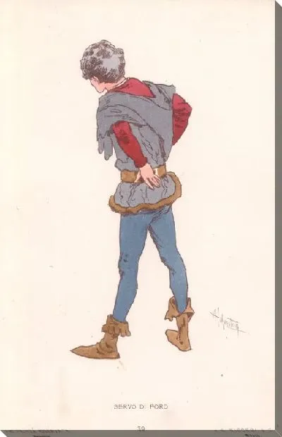 Картина Фальстаф Дж. Верди. Репродукции эскизов костюмов А. Хоэнштейна