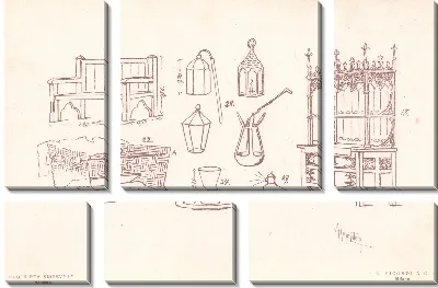 Картина Фальстаф Дж. Верди. Репродукции эскизов костюмов А. Хоэнштейна