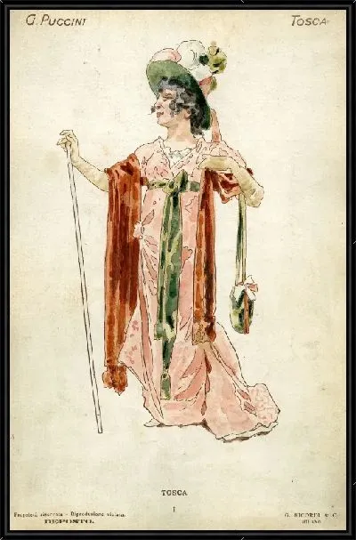 Картина Эскизы костюмов для Tosca Джакомо Пуччини (репродукции)