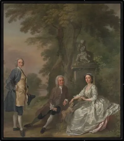 Джонатан Тайерс с дочерью Елизаветой и ее мужем Джоном Вудом