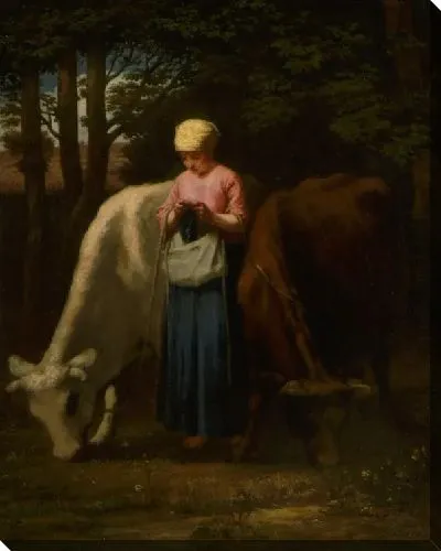 Картина Девушка с коровами