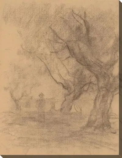 Картина Женщина стоит под двумя деревьями