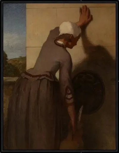 Картина Девушка у фонтана