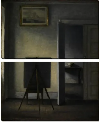 Картина Интерьер с мольбертом художника