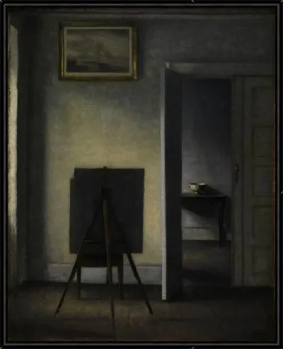 Картина Интерьер с мольбертом художника