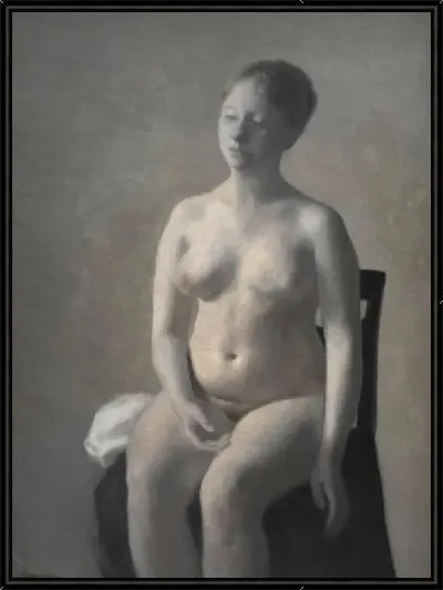 Картина Сидящая Обнаженная женщина