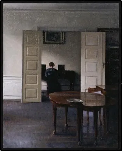 Картина Интерьер с Идой, играющей на фортепиано