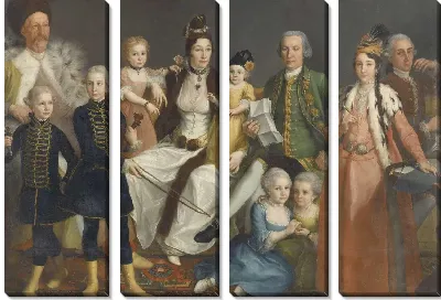 Картина Дэвид Джордж ван Леннеп (1712-97), старший торговец голландского завода в Смирне, и его жена и дети