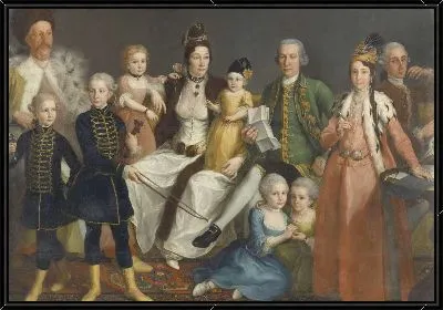 Дэвид Джордж ван Леннеп (1712-97), старший торговец голландского завода в Смирне, и его жена и дети