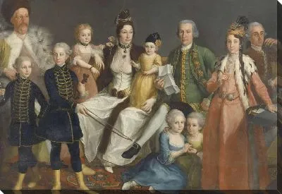 Дэвид Джордж ван Леннеп (1712-97), старший торговец голландского завода в Смирне, и его жена и дети