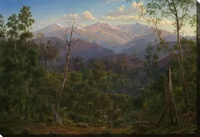 Гора Костюшко, вид с викторианской границы (хребты Надежды)