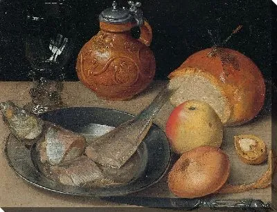 Картина Натюрморт с кувшином из сельди, олова и керамики