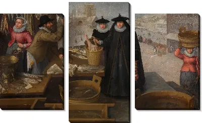 Картина Рыбный рынок или зима