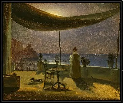 Терраса в Амальфи при лунном свете