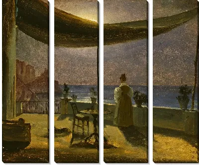 Терраса в Амальфи при лунном свете