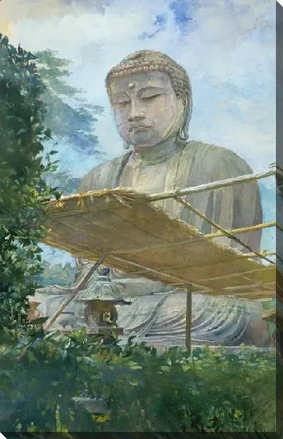 Картина Большая статуя Будды Амиды в Камакуре, известная как Дайбуцу, из сада Жреца