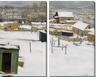 Картина Таос в снегу