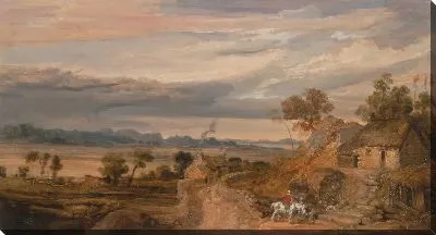 Картина Пейзаж с коттеджами