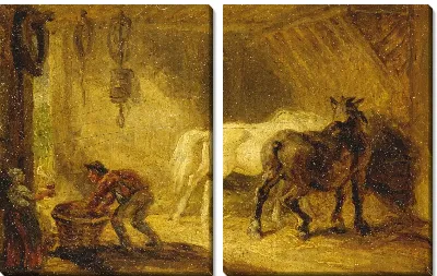 Картина Интерьер конюшни