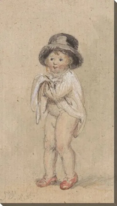 Картина Маленький мальчик с красными туфлями (ребенок с красными туфлями и цилиндром)