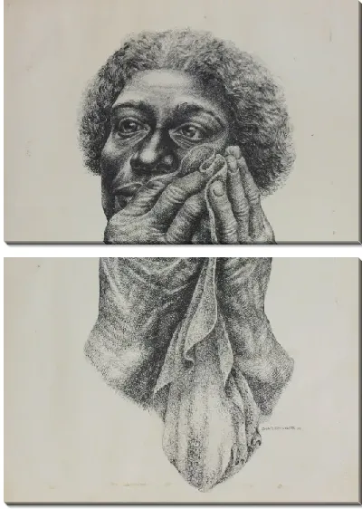 Картина Женщина с тканью