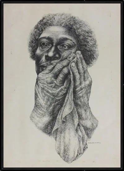 Картина Женщина с тканью