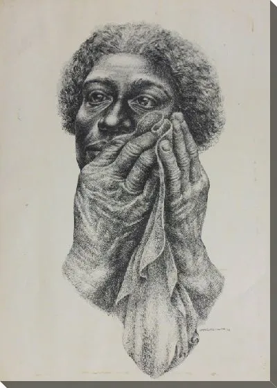 Картина Женщина с тканью