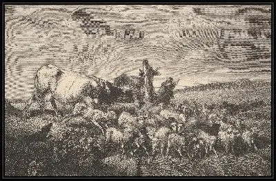 Картина Салон 1850-51; Пейзаж и животные, Тройон