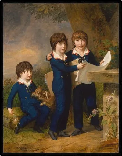 Картина Дети Мартина Антон Хекшер: Иоганн Густав Вильгельм Мориц (1797–1865), Карл Мартин Адольф (1796–1850) и Леопольд (род. 1792)
