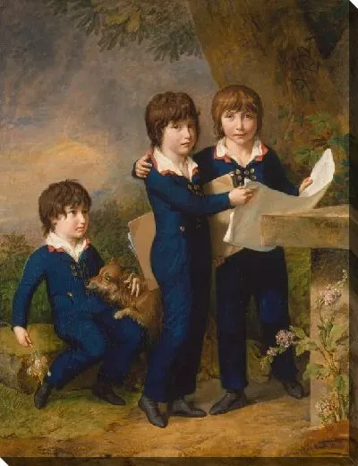 Картина Дети Мартина Антон Хекшер: Иоганн Густав Вильгельм Мориц (1797–1865), Карл Мартин Адольф (1796–1850) и Леопольд (род. 1792)