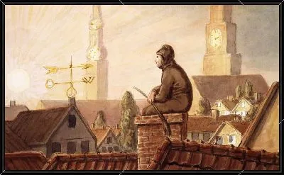 Картина Трубочист по крышам Гамбурга