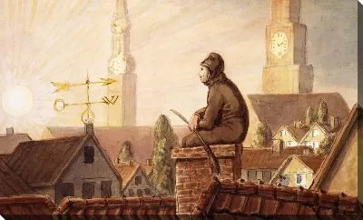 Трубочист по крышам Гамбурга